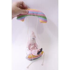 Pierrot, Porcelain Doll, Puppet, Hanging Figure, Rainbow Cloud, ~ 250910-WH 1352